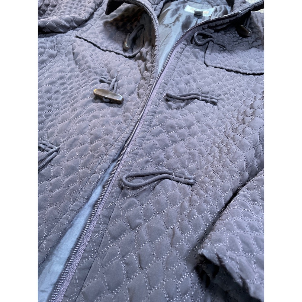 Talbots Quilted Toggle Coat Dark Brown Women's Outerwear Size M - Picture 2 of 5
